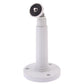 White wall mount camera stand bracket with round base and black mounting plate