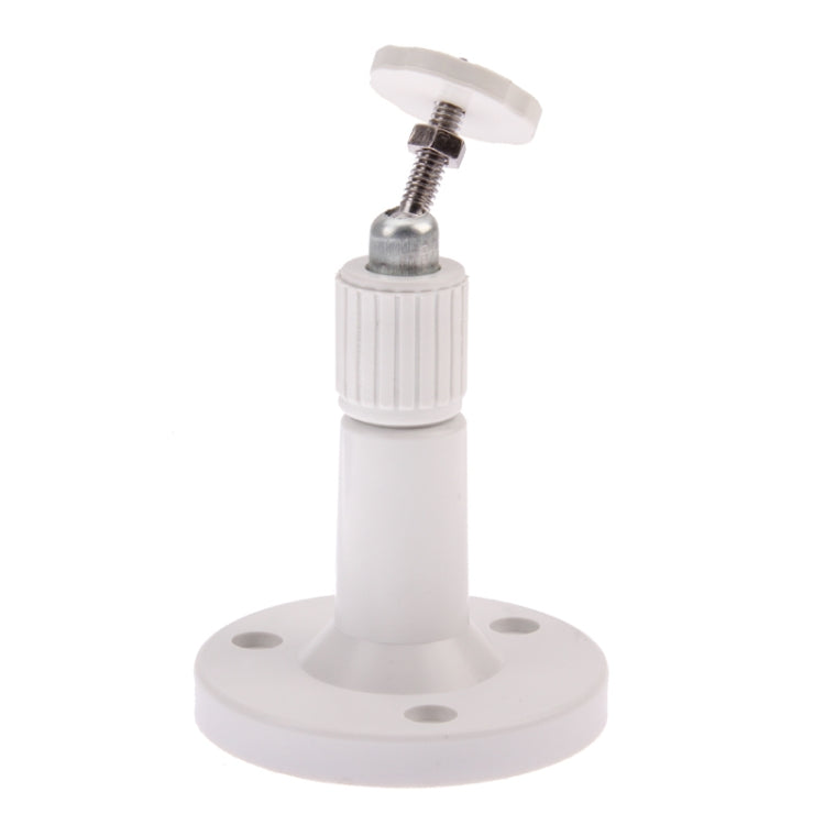 White ABS camera mount bracket with circular base and silver mounting bolt