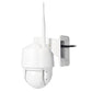 White PTZ WiFi speed dome security camera side view with wall bracket mount