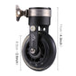 Black folding bicycle auxiliary wheel booster with size markings on bracket and wheel