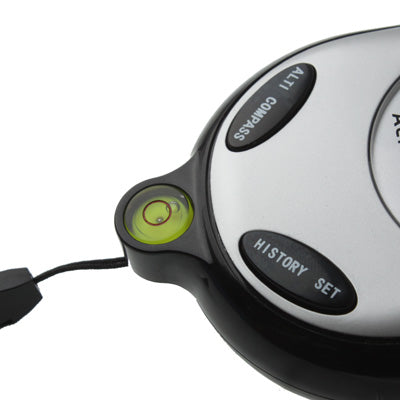 Digital multifunction compass device close-up with History Set and Alt/Compass buttons