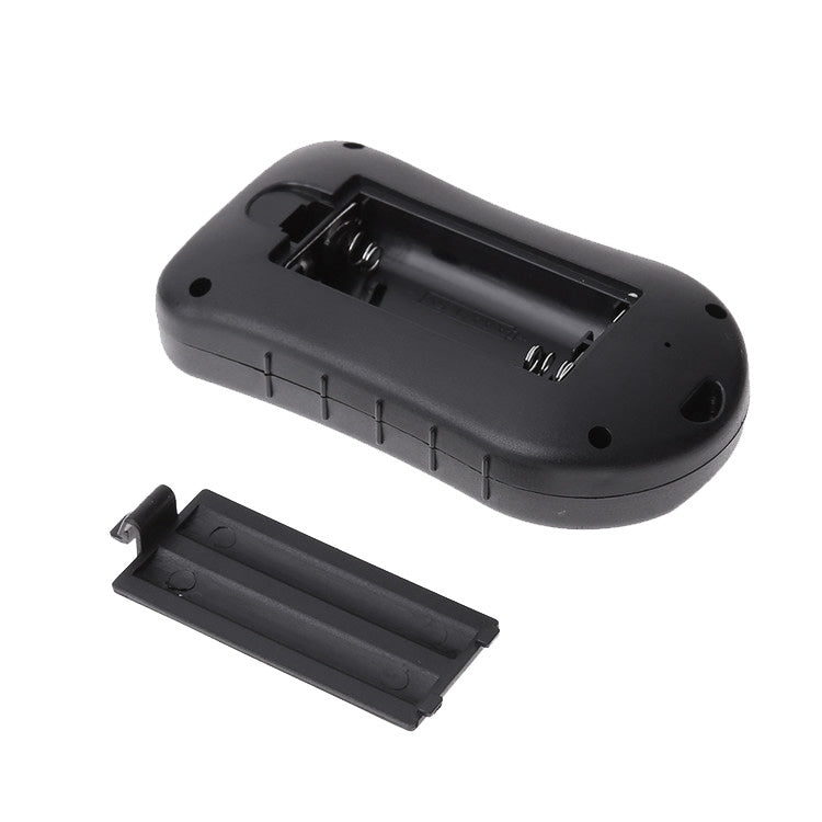Black digital altimeter with open battery cover and vented side slots