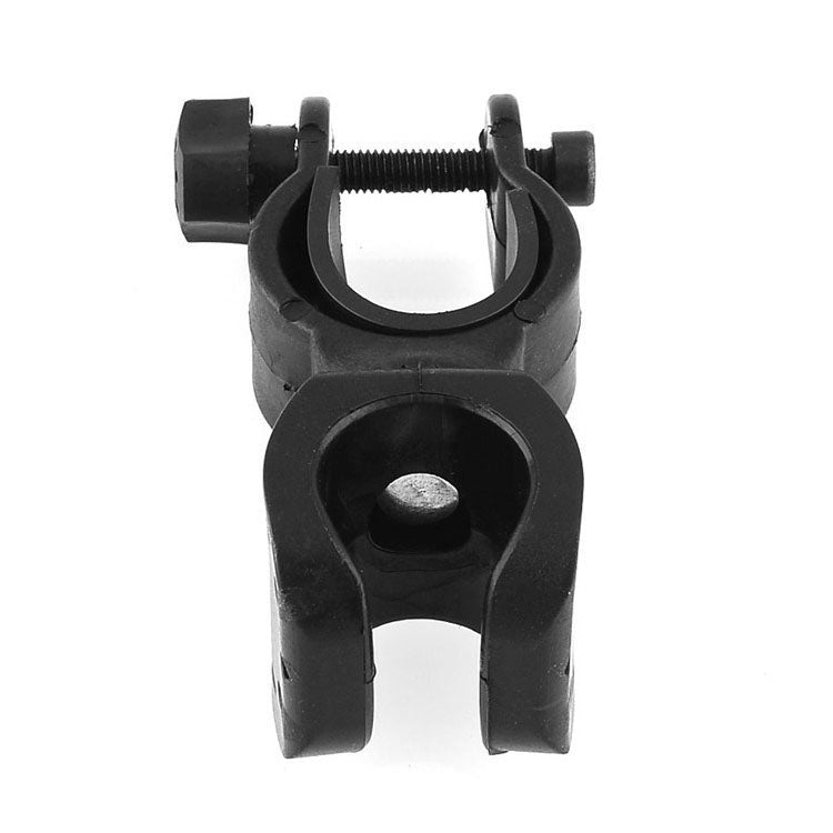 Black bicycle flashlight clamp mount with screw and U-shaped bracket
