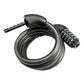 Bicycle steel wire combination lock with 5-digit dial, gray braided cable and black housing
