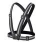 Black reflective running safety vest with crossed back straps and front sizing clips