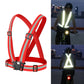 Red reflective running safety vest with crossed straps and adjustable front buckles
