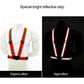 Adjustable reflective safety vest with V-shaped stripes and front chest harness