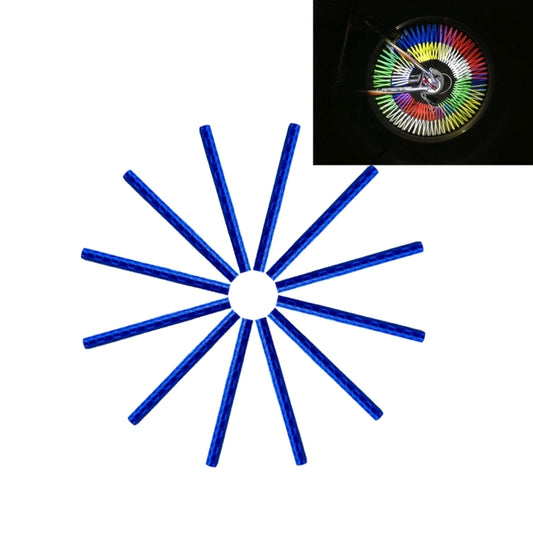 Blue bicycle wheel spoke reflectors set, starburst with mounting clips
