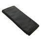 Black cosmetic organizer pouch rolled side view with embossed fabric texture