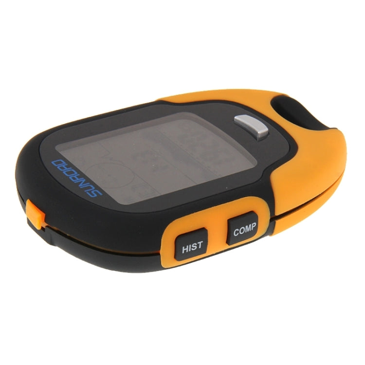 Orange and black multifunction digital altimeter side buttons labeled HST and COMP