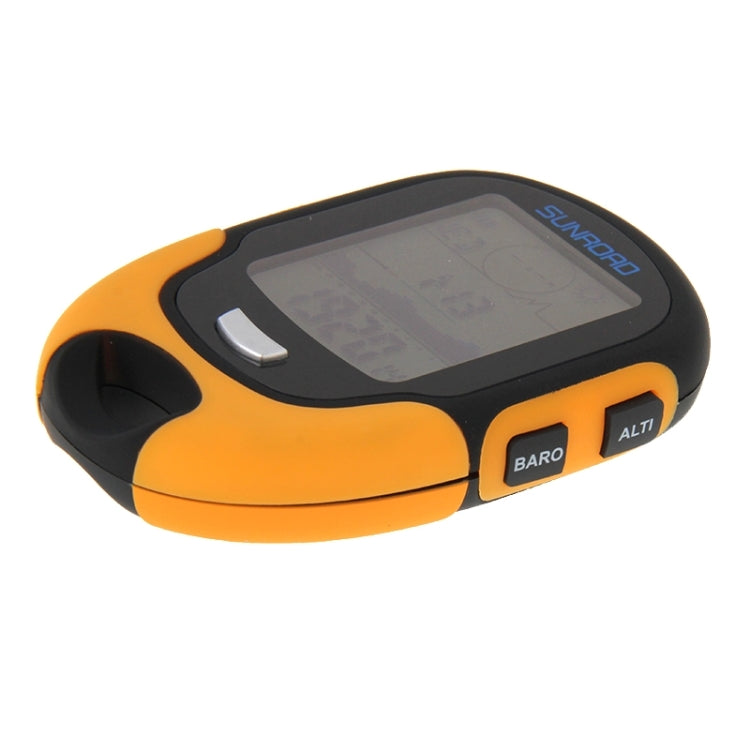 Orange and black multifunction digital altimeter top controls labeled BARO and ALTI