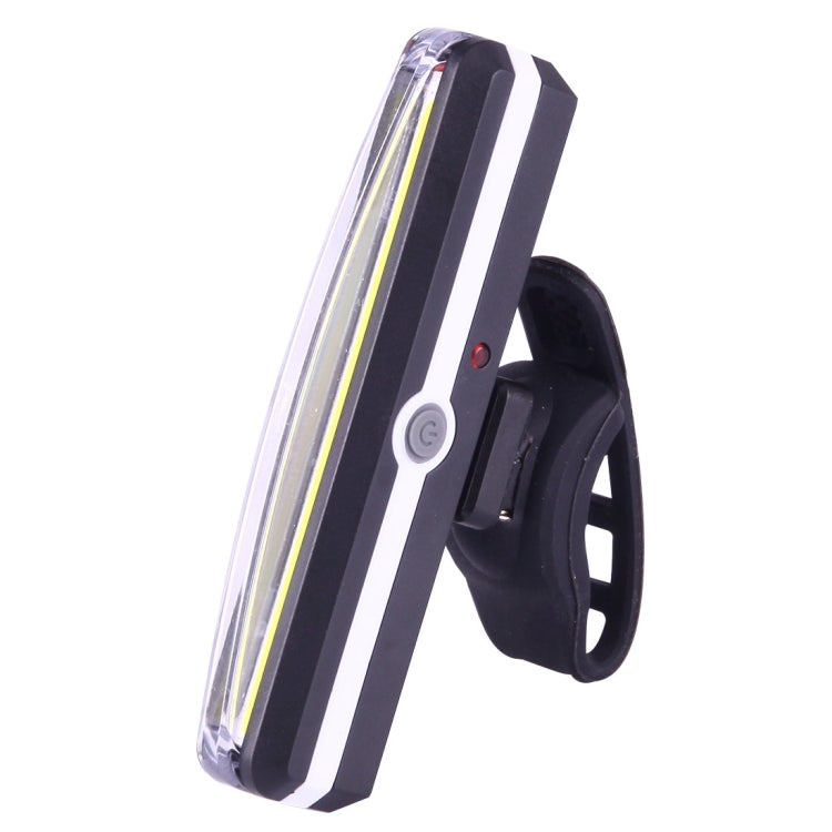 USB rechargeable bicycle LED taillight with clear vertical light bar and side mount clip