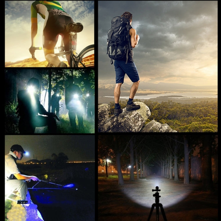 White light COB LED bicycle taillight casting a bright beam at night