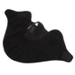Black half-face mask with curved nose panel and front vent holes