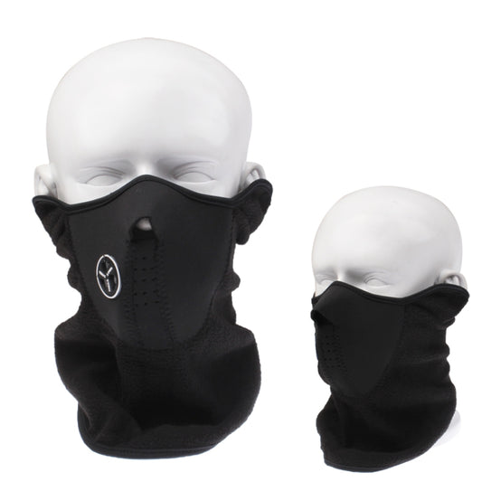 Black half-face respirator mask with front vent and ear loops