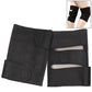 Black self-heating infrared kneepad with hook-and-loop straps and inner heat panel
