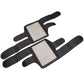 Black kneepad set with two dotted infrared heating pads and wide elastic straps