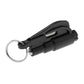 2-in-1 car emergency hammer keychain tool, black with loop key ring and built-in blade