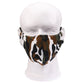 Camouflage cotton protective face mask on mannequin, ear loops