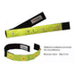 Neon yellow reflective wristband with black elastic and silver LED mounts, pair shown