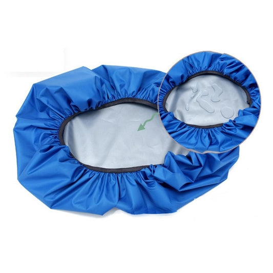 70L blue rain cover with two circular openings and inner gray panels