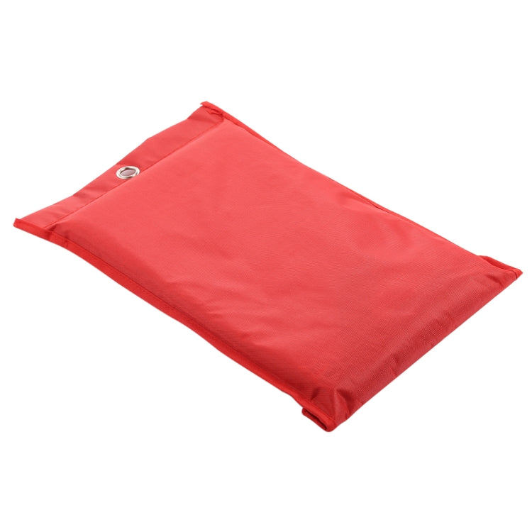 Red fire blanket package bag with metal eyelet