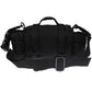 Black utility waist bag angled view with top handle, front MOLLE-style webbing, and zipper pocket