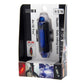 Detachable USB rechargeable LED bike taillight, blue, in retail box.