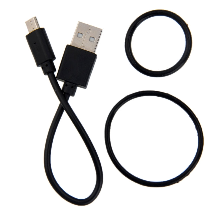 USB charging cable set with black connectors and two cords