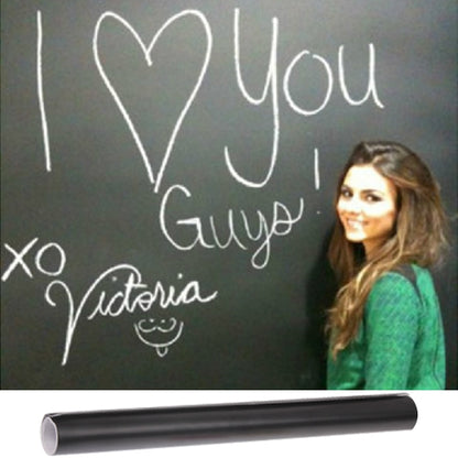 Matte blackboard wallpaper wall sticker with white chalk heart and “I Love You” writing