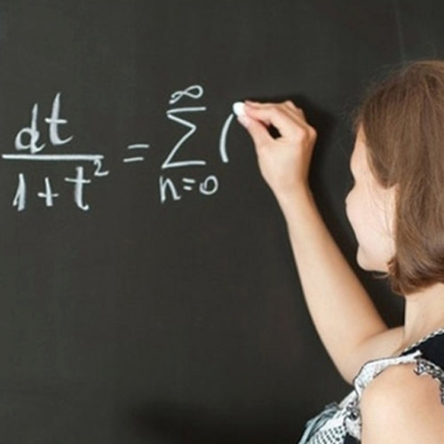 Matte blackboard wallpaper wall sticker with white chalk math symbols and equations
