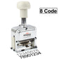 Automatic 8-code numbering machine with white handle and metal head