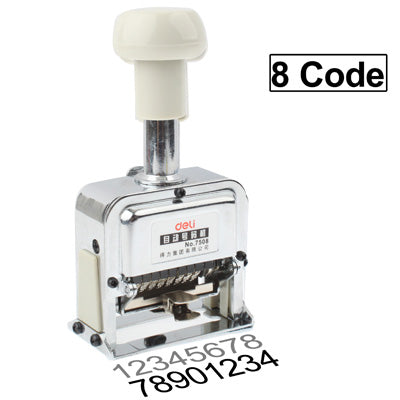 Automatic 8-code numbering machine with white handle and metal head