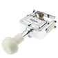 Automatic numbering machine top view with white handle and chrome frame