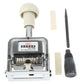 Automatic number stamping machine with handle, plus screwdriver and accessory strip