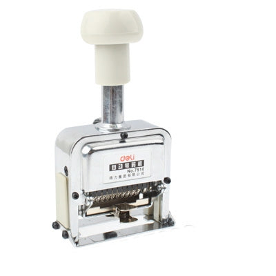 Automatic metal numbering machine with white handle and front character plate
