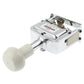 Automatic metal numbering machine with white handle and metal base, angled perspective