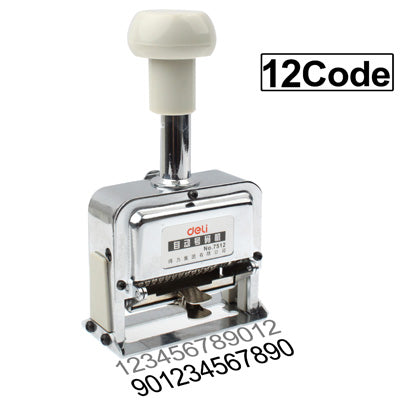 Metal automatic numbering machine with white handle and 12Code label