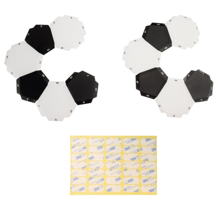 DIY LED night light frame, white and black octagon pieces