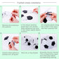 Soccer ball shade installation steps showing hands folding and assembling parts.