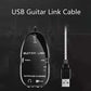 Black USB guitar interface cable with USB plug and adapter housing