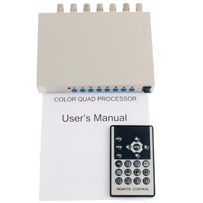 White color quad processor user's manual and remote control with button keypad