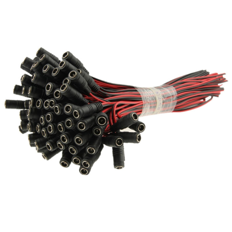 Bundle of DC barrel female connectors with red/black wire leads