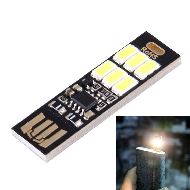 LED PCB module with 6 SMD light beads and USB connector