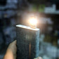 Handheld small LED light emitting warm glow from patterned cube