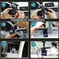 Dash cam installation steps with hands mounting the device on a car dashboard.