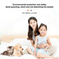 Ultrasonic mouse repeller concept with cat and dog beside family on bed
