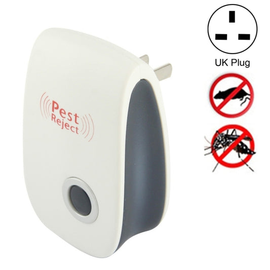 Ultrasonic pest repeller plug-in device with Pest Reject mark, UK plug