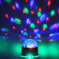RGB LED disco light with clear dome and bright green multicolor glow