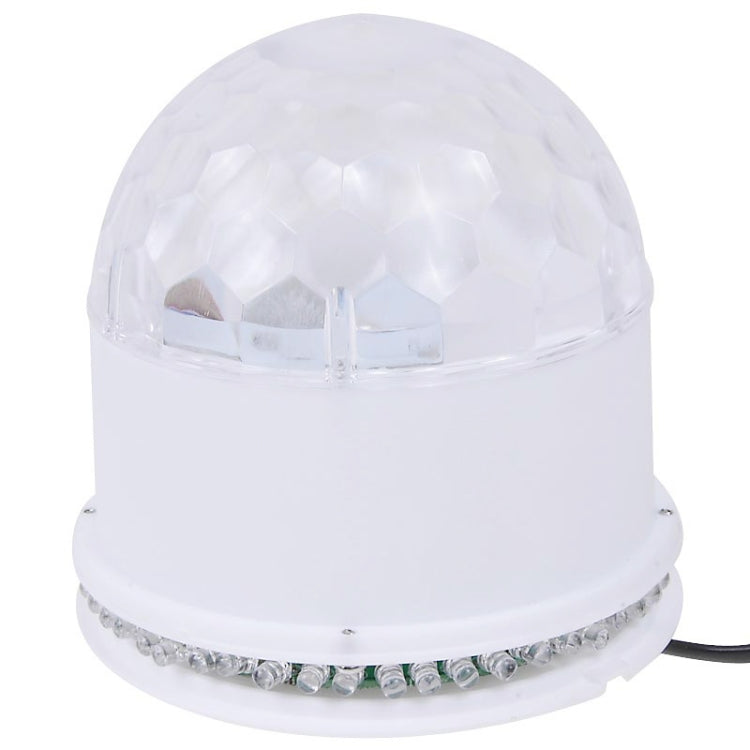 White dome LED disco light with clear top lens and faceted cover